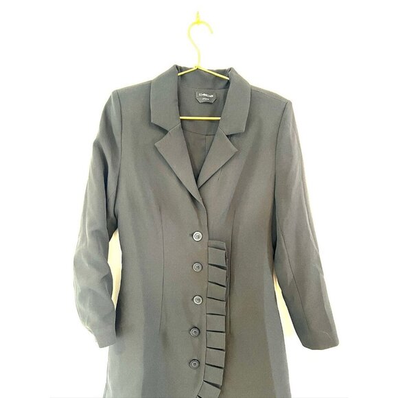 Bebe Long Blazer Black Ruffle Small - Picture 8 of 10